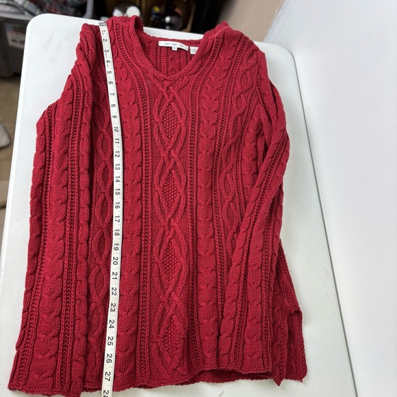 eight eight eight Burgundy Cable Knit Hooded Sweater - Picture 5 of 6